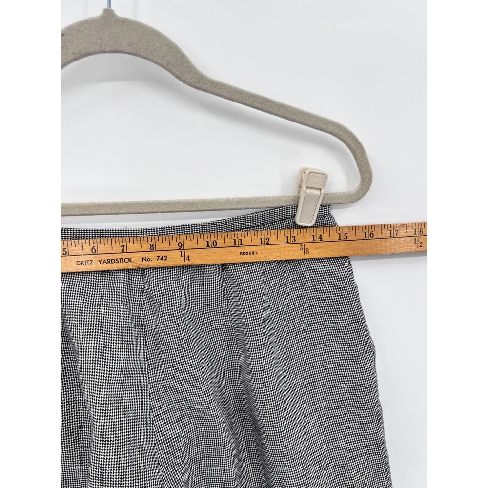 Talbots Vintage‎ Irish Linen Pants Size 10 Black White Houndstooth Straight Leg